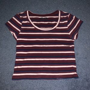 striped crop tee